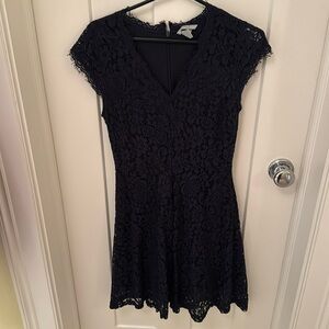 Navy Lace, Mid-Length Formal Dress